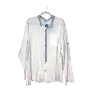 NWT IMA Shirt Gauzy Cotton Womens XL White Long Sleeve Button Down Lightweight
